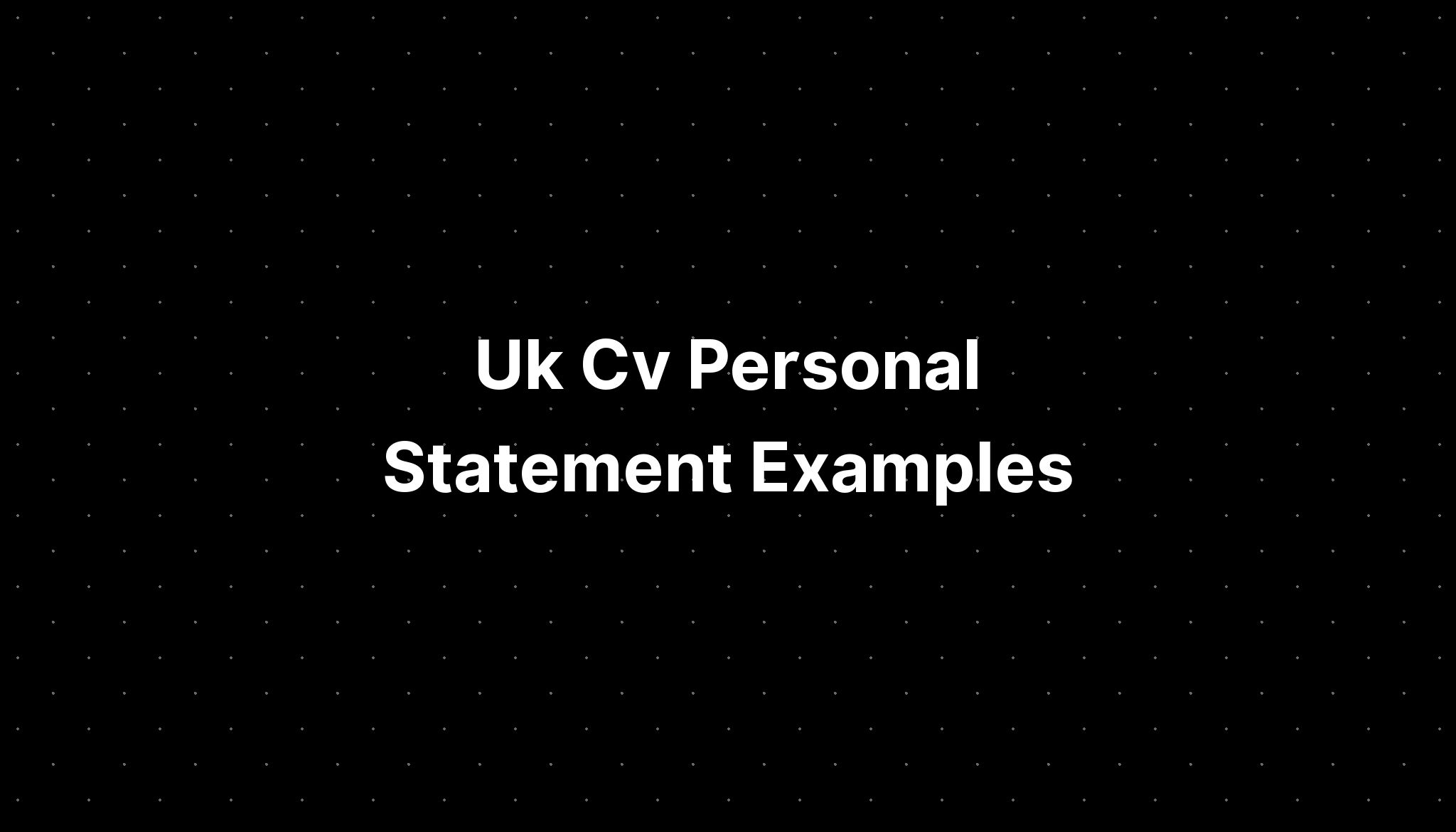 short personal statement examples uk